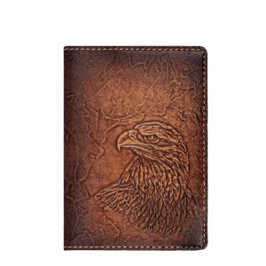 Обложка на паспорт «Орел» ОБЪЕМНОЕ ТИСНЕНИЕ (brown)