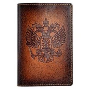 Обложка на паспорт «Герб России»(brown)