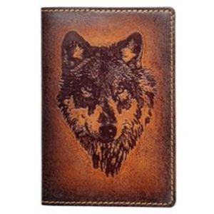 Обложка на паспорт «Волк»(brown)