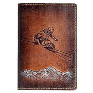 Обложка на паспорт «Лыжник» (brown)