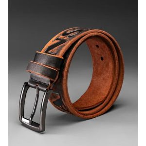 Ремень JEANS Коричневый 125 см натуральная кожа