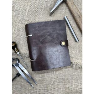 Блокнот А6 кожаный недатированный цвет: коньяк