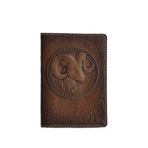 Обложка на паспорт знак зодиака «Овен» ОБЪЕМНОЕ ТИСНЕНИЕ