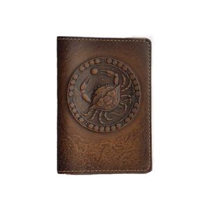 Обложка на паспорт знак зодиака «Рак» ОБЪЕМНОЕ ТИСНЕНИЕ