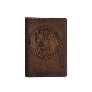 Обложка на паспорт знак зодиака «Козерог» ОБЪЕМНОЕ ТИСНЕНИЕ