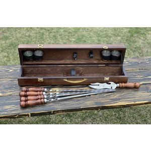Набор шампуров в деревянной коробке (малыш)