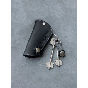 Ключница карманная из натуральной кожи , цвет черный/1633433043