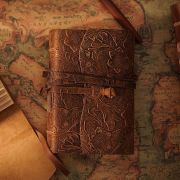 Винтажный блокнот в кожаном переплете с чистой бумагой без подкладки, 400 страниц