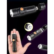 Зарядный ручной фонарь USB HYD-616-T6 , черный / Карманный