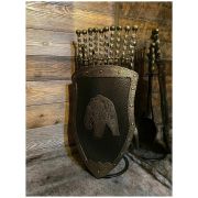 Щит кованный «МЕДВЕДЬ» с наборе с шампурами (10 шт) и предметами для мангала/камина