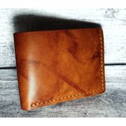 Кошелек из натуральной кожи, портмоне, 110х90мм, цвет коньячный