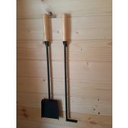 Каминный набор (совок, кочерга) с деревянными ручками